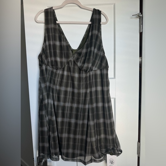 Cider Dresses & Skirts - Cider Green plaid mini dress, NWT!
